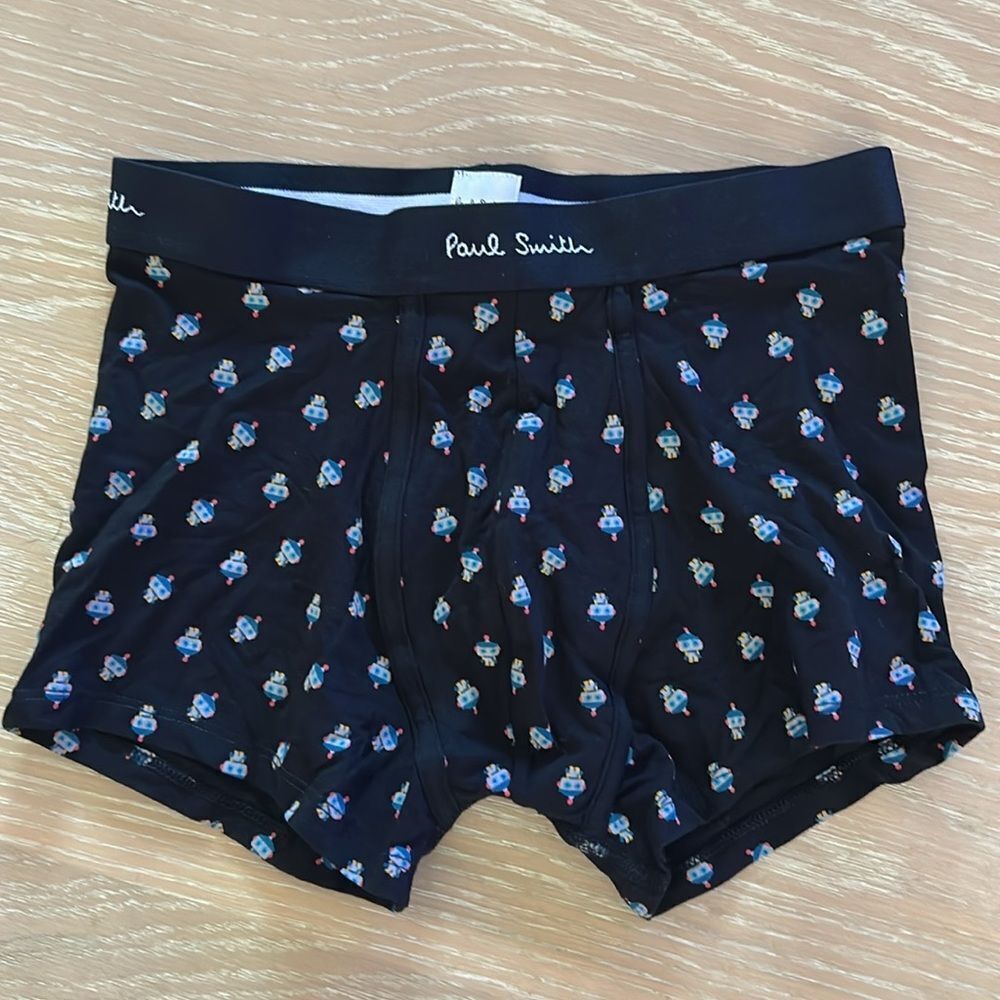 Paul Smith Single Organic Cotton Trunk Boxer Brief Robot Size Small, NWT